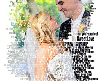 Song Lyric Art 2nd Anniversary Cotton Anniversary 1st Anniversary First Dance Lyrics First Dance Songs Custom Photo Gift Wedding Songs 16x20