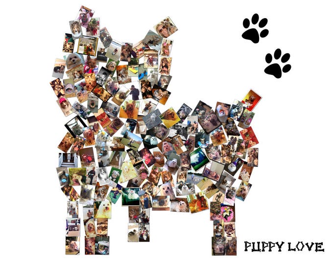 Custom Dog Canvas Mosaic Collage Picture Gift Pet Lover Wall Art 16x20