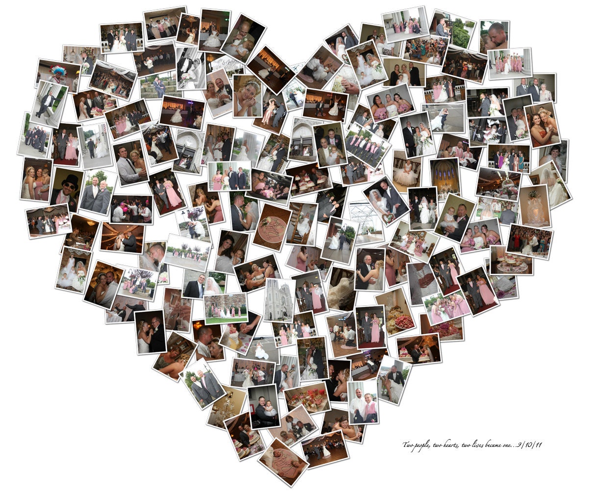 Heart Collage 2nd Anniversary Gift Cotton Anniversary Gift For Couple Gift For Boyfriend Gift For Girlfriend Mosaic Collage Photo Gift 20x24,Black And White Cats With Mustaches