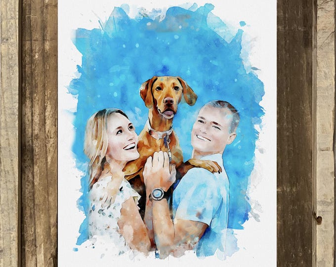 Custom Family Portrait : Watercolor Painting