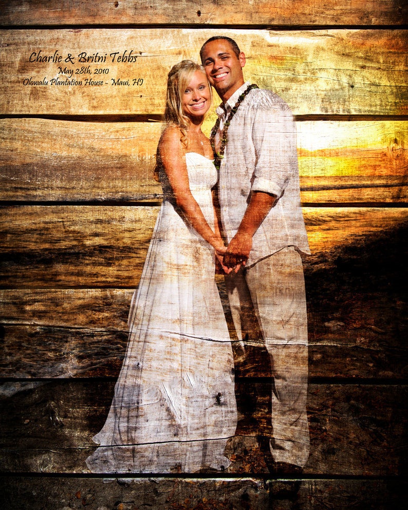 5th Anniversary Gift 5 Year Anniversary Wedding Picture Gift Parents Anniversary 5th Anniversary Sign Home Decor Wood Print Home Decor 16x20