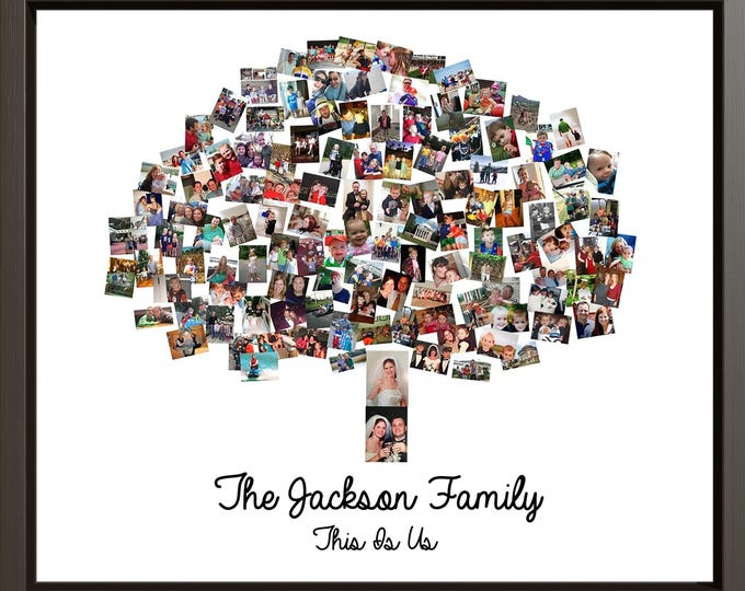 Custom Family Tree Photo Collage Canvas Print: Personalized Wall Art