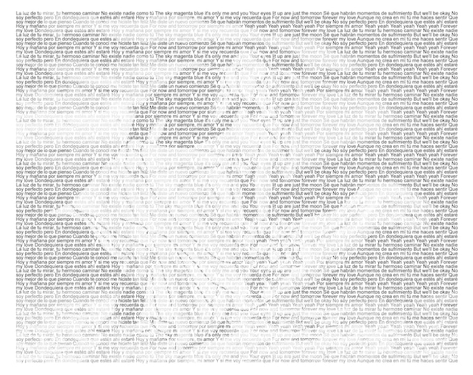 Personalized Lyrics Portrait, First Anniversary Gift on Heavyweight Paper