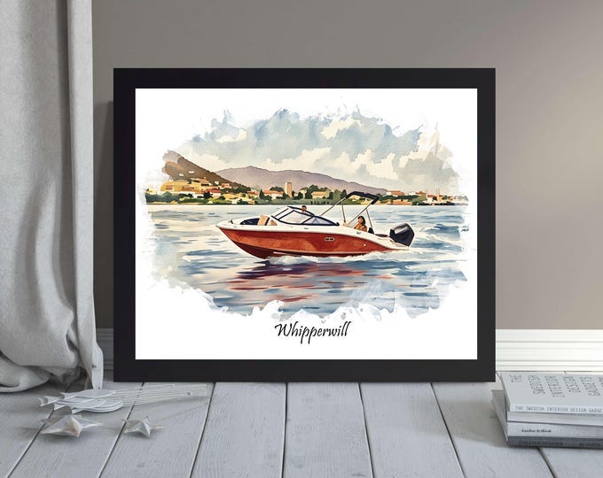 Custom Boat Painting on watercolor paper: Boating Gifts
