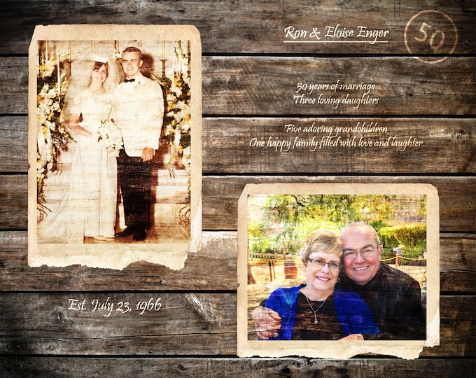 50th Anniversary Gift Parents Anniversary 50 Years Of Marriage Golden Anniversary Gifts For Parents 50 Years Ago Gift Home Decor 16x20