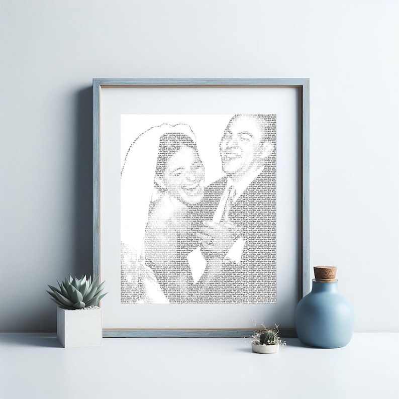 Personalisierte Erster Tanz Songtexte Kunst: Papiergeschenk zum 1. Jahrestag Bild 8