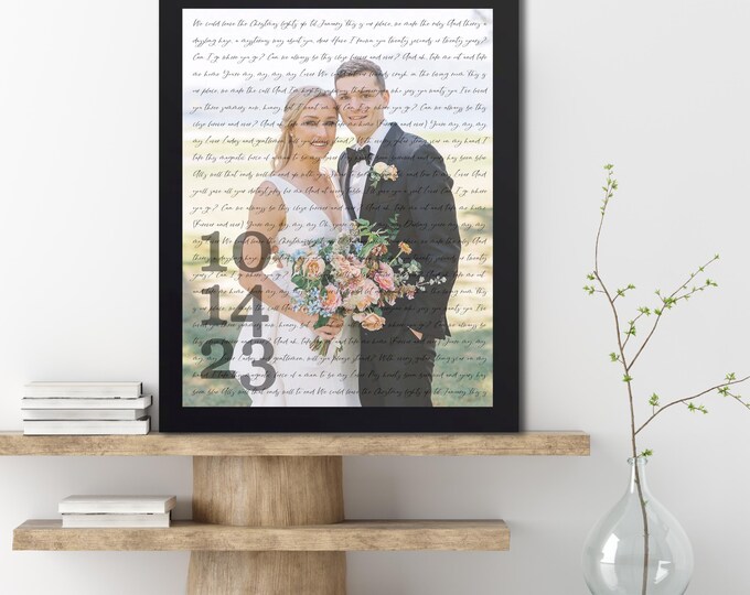 First Dance Lyrics Photo Art Print, 1st Anniversary Gift
