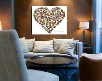 Custom Canvas Mosaic Collage Picture Gift Wedding or Anniversary Wall Art 20x24
