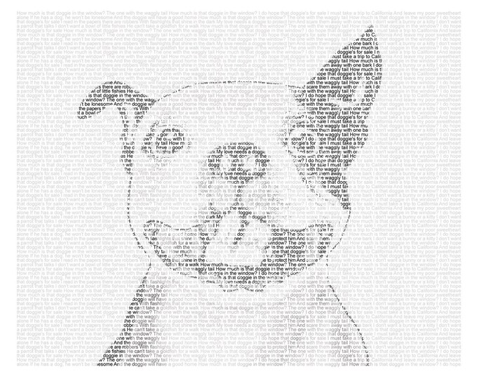 Custom Pet Art Print: Song Lyrics Portrait (8.5x11)