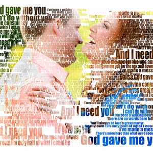 Personalized Song Lyric Canvas Art: Photo Gift for Couples (16x20)