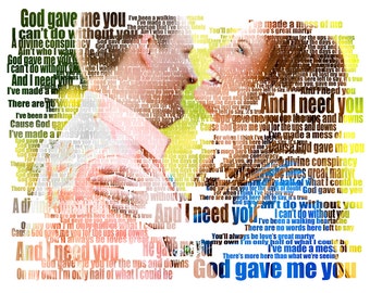 Song Lyric Art Gift For Boyfriend Gift For Girlfriend Gift For Him First Dance Lyrics Photo Gift Couple Portrait Gift Wedding Vows Art 16x20