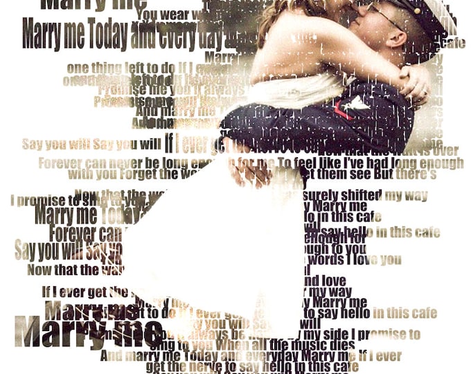 Gift For Couple 2nd Anniversary Marriage Proposal 1st Anniversary Couple Portrait First Dance Lyrics Wedding Vow Art First Dance Songs 16x20