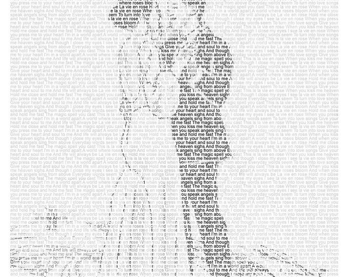 First Dance Lyrics Art, Personalized Anniversary Gift