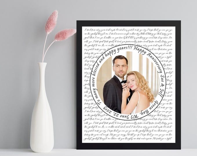 1st Anniversary Gift First Dance Lyrics First Dance Songs Wedding Vow Art Wedding Song Lyrics Paper Anniversary on Heavyweight Paper 8.5x11