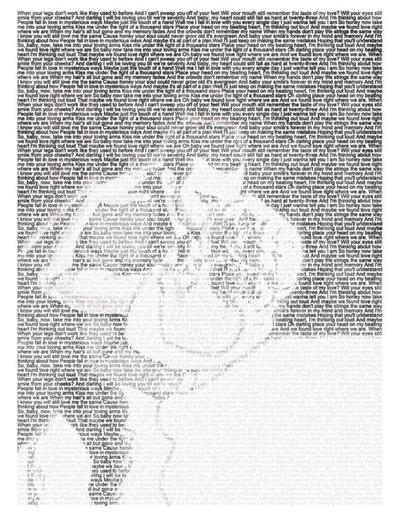 Personalized First Dance Lyrics Art: 1st Anniversary Paper Gift