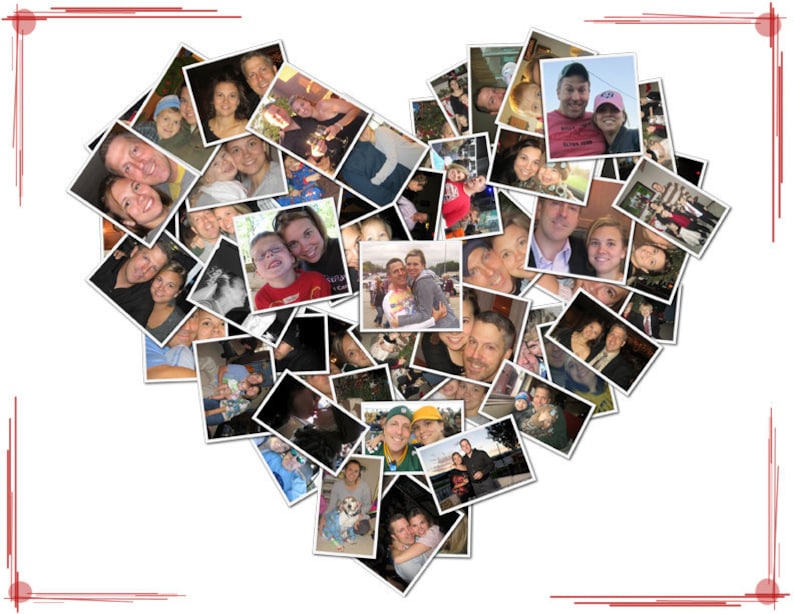 Heart Collage Photo Gift Valentines Day Gift for Boyfriend Etsy