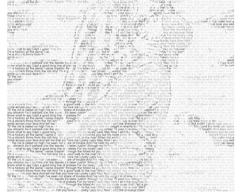 Individueller Songtexte Fotokunst Druck: Geschenk zum Jahrestag, Verlobung