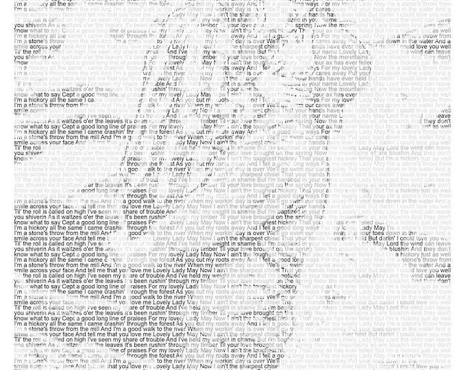 Custom Song Lyrics Photo Art Print: Anniversary, Engagement Gift