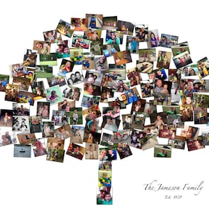 Family Tree Template Family Tree Maker Family Tree Wall Art Family Tree Art Wall Family Tree Mosaic Collage Picture Gift Wall Art 20x24 image 1