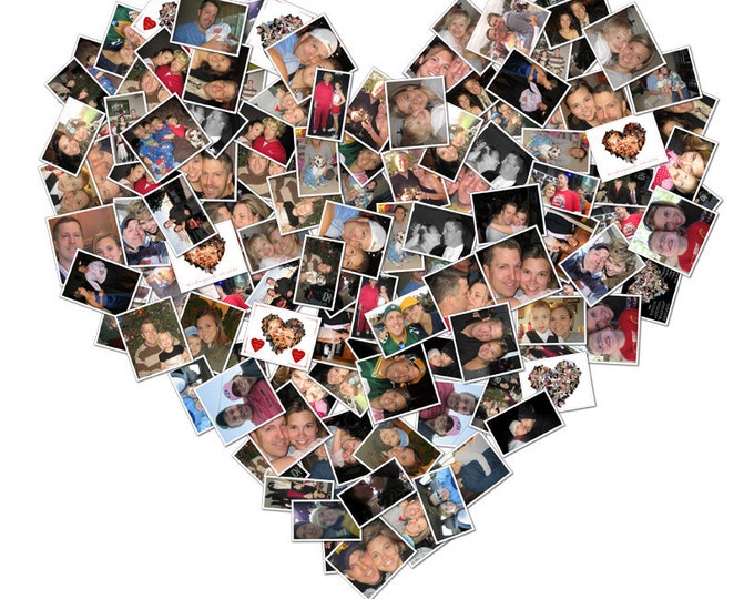 Heart Collage Photo Gift Valentines Day Gift For Boyfriend Heart Shape Gift Mosaic Collage Picture Gift Wall Art Gift For Her 16x20