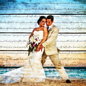 5th Anniversary Gift 5 Year Anniversary First Dance Lyrics First Dance Song Wedding Picture Gift Wedding Vows Art Wood Print  16x20