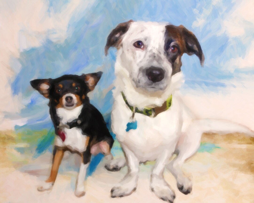 Puppy Portrait Dog Painting Gift Custom Oil Style Pet Painting Etsy