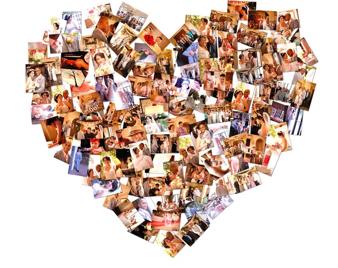 Heart Collage Gift Custom Canvas Mosaic Gift Heart Shape Gift Photo Gift Gift For Girlfriend Gift For Boyfriend Parents Anniversary 30x30