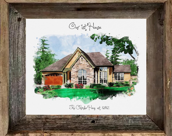 Housewarming Gift Watercolor Painting