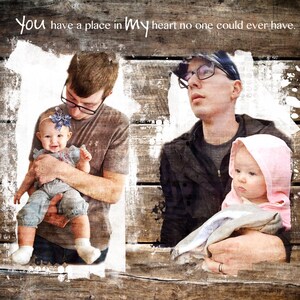 First Fathers Day Fathers Day Gift  Custom Family Portrait REAL WOOD Mothers Day Gift Father Gift  Family Portrait 16x20