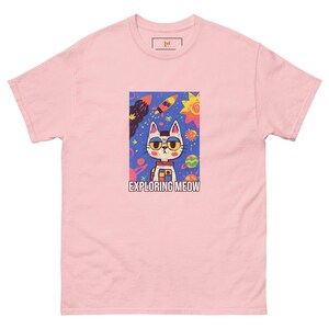 Adorable Kitten Astronaut Graphic Tee - Colorful Space Cat Design