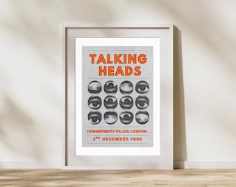 Talking Heads Poster: Retro 80s Music Wall Art (Digital Download)