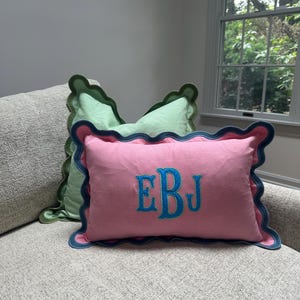 Embroidered Appliqué Scalloped Pillowcase: Monogrammed Sham