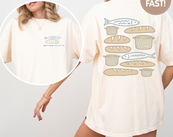 Comfort Colors Loaves and Fish Christian T-Shirt Jesus TShirt Boho Christian Shirt Religious Tee Christian Merch