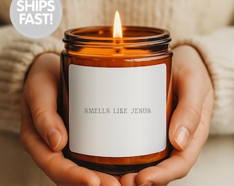 Smells like Jesus, Scented Candle, Gift For her, Gift For Him, Christmas, Bridesmaid, Funny, Birthday, Friendship, Scented Soy Candle