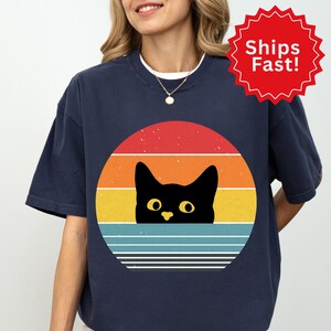 Comfort Colors, Retro Cat Shirt, Cat Shirt, Black Cat Shirt, Cat Lovers Tee, Funny Cat Saying, Cute Cat Lady Shirt, Kitty Shirt