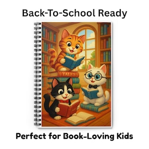 Cat Lover Spiral Notebook, Perfect for School and Journaling, Cute Cat Storytellers, Cat Lover&#39;s Journal, Cat lover Gift, Kids Cat Gift