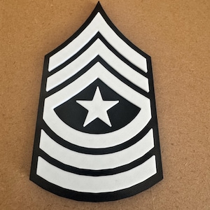 Custom Army Sergeant Major (SGM) Rank Insignia for Retirement Plaque, Soldier Promotion, Achievement Honor