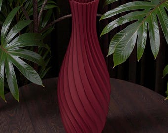 Nami Vase – 3D Printed Modern Curved Vase, Minimalist Sculptural Home Decor
