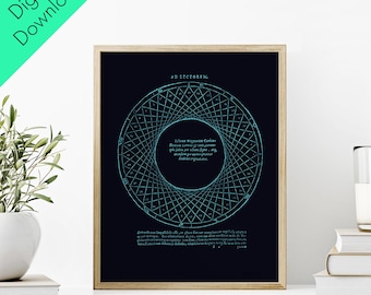 Johannes Kepler Celestial Harmonies Minimalist Poster Blue - Digital Download (11&quot;x14&quot;, A2, A1)