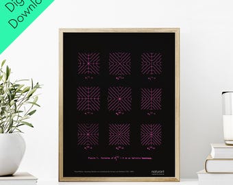 Hermann von Helmholtz Wave Patterns Minimalist Poster Pink - Digital Download (11&quot;x14&quot;, A2, A1)