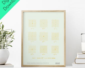 Hermann von Helmholtz Wave Patterns Minimalist Poster Orange - Digital Download (11&quot;x14&quot;, A2, A1)