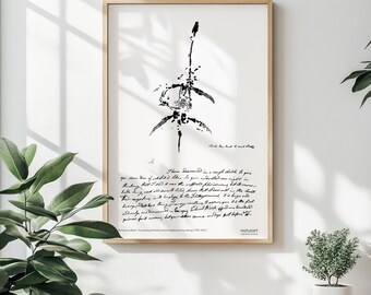 Mary Anning Plesiosaur Fossil Sketch Minimalist Poster White - 5 Sizes, 3 Frames or Frameless, Nature Art