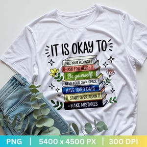 Het is oké om te png | Boek met wilde bloemen It&#39;s Okay | Geestelijke gezondheid Wees jezelf png | Geestelijke gezondheid png |  Motivatie gezegde sublimatie png