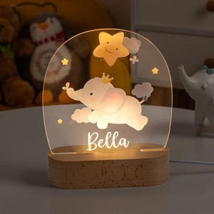 Personalized Animal Night Light with Name – Custom Acrylic Nursery Lamp, Baby Shower Gift, Kids Room Decor, Newborn Birthday Present