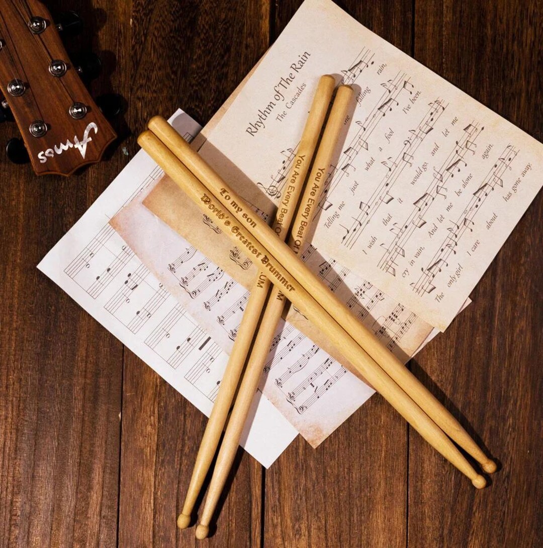 Personalized Engraved Maple Drum Sticks 5A/2B, Custom Name Drumsticks ...