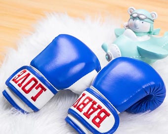 Personalized Baby Boxing Gloves – Custom Embroidered Leather Gloves for Kids | Boxer Dad Gift | Newborn Toddler Keepsake