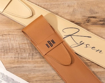 Custom Leather Drumstick Bag with Name, Personalized Drumstick Holder Pouch, Travel Stick Case, Unique Gift for Drummer/Band/Musician