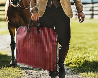 Bolsa de ropa ecuestre personalizada con nombre, impermeable, accesorio de viaje para jinetes y jinetes.