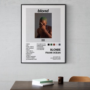 Póster de la portada del álbum "Frank Ocean Blonde", impresión digital, arte mural