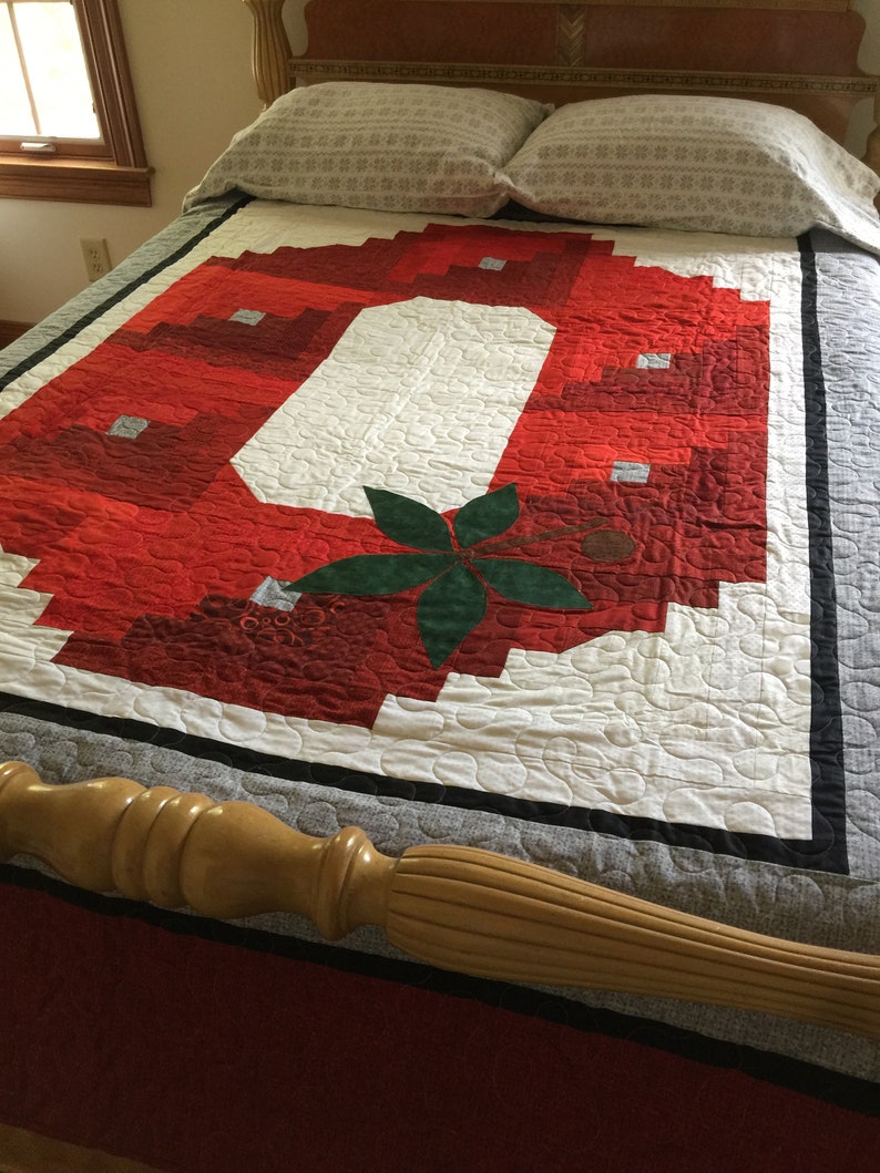 Block O Pattern NCAA Ohio State Buckeyes, Block O Quilt, (licensed) Full Size Custom ...